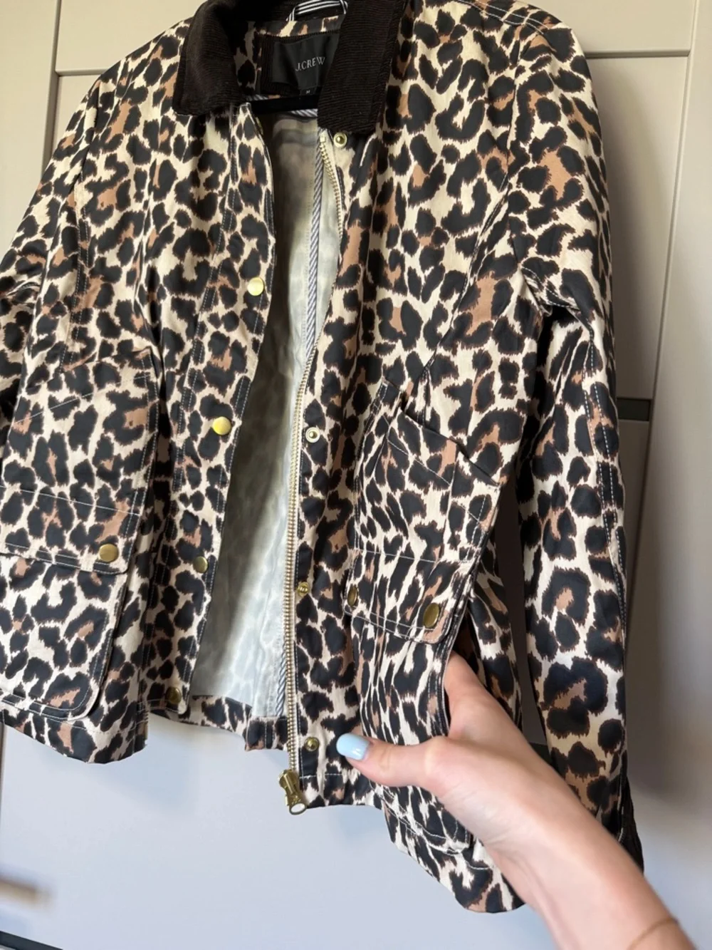 J. Crew Women's Leopard Utility Jacket in Shades of Brown and Tan - Picture 8 of 9